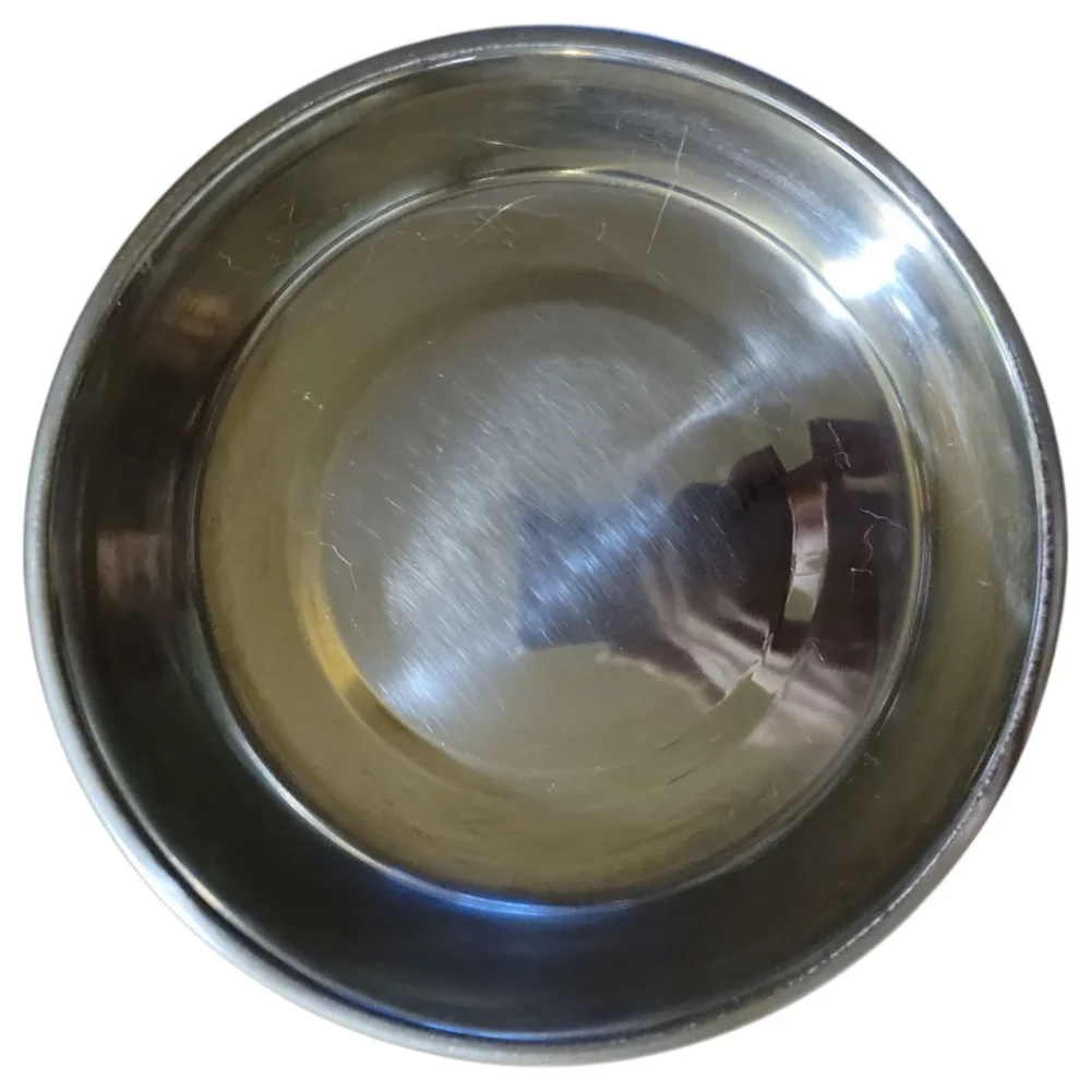 Pet Dog Cat Anti Skid STAINLESS STEEL Paw Prints Bones M 27 Oz Bella Bowl Rubber
